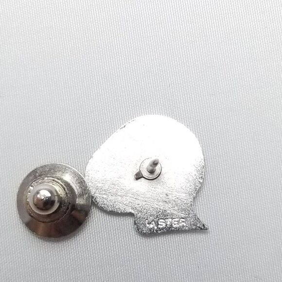 Vintage Sterling Silver 25 Years Company Logo Red Enamel Lapel Pin Brooch - Picture 3 of 7